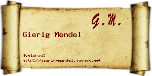 Gierig Mendel névjegykártya